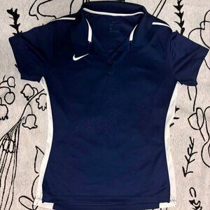 Nike womens Dri Fit polo Navy and White